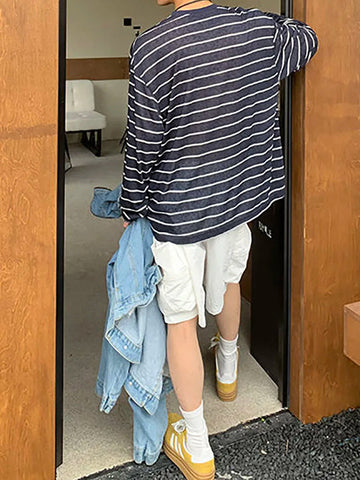 AIDASE  -  ropa hombre Korean Graphics Vintage Oversize Loose Hip-hop Retro Sport Long Sleeve Tops Tee Y2k Cotton T Shirt For Men Unisex aidase-shop